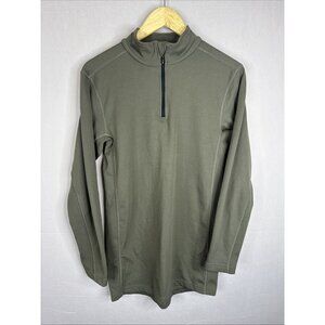 Swiss Military Sweatmanagement Layer 1 Baselayer Quarter Zip Shirt Green M